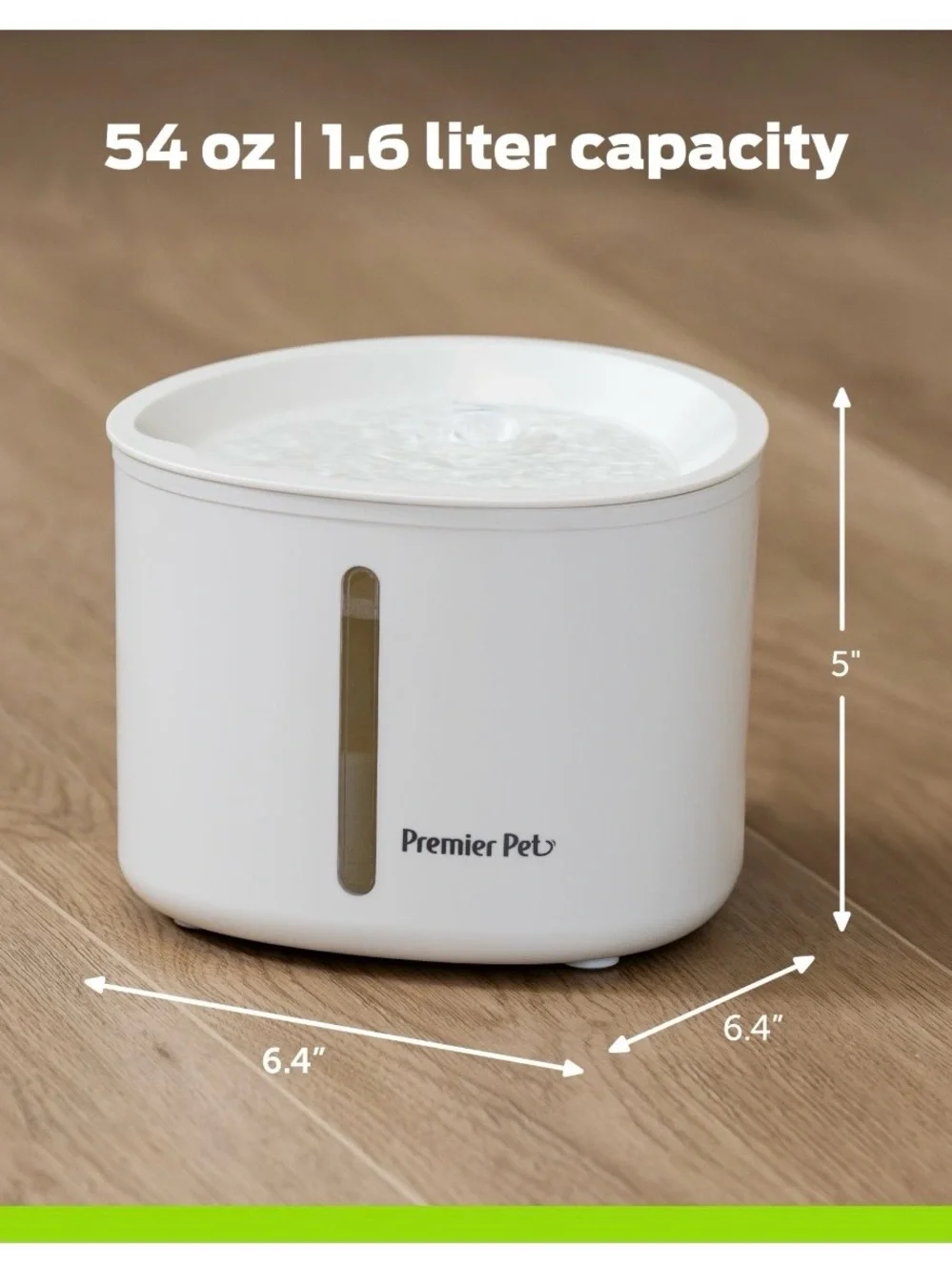 Premier White Cat Water Fountain with Visible Water Slot